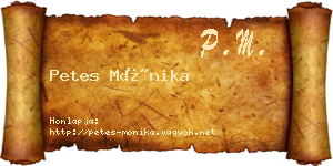 Petes Mónika névjegykártya